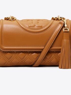 Tory Burch Small Fleming Leather Shoulder Bag - Kobicha